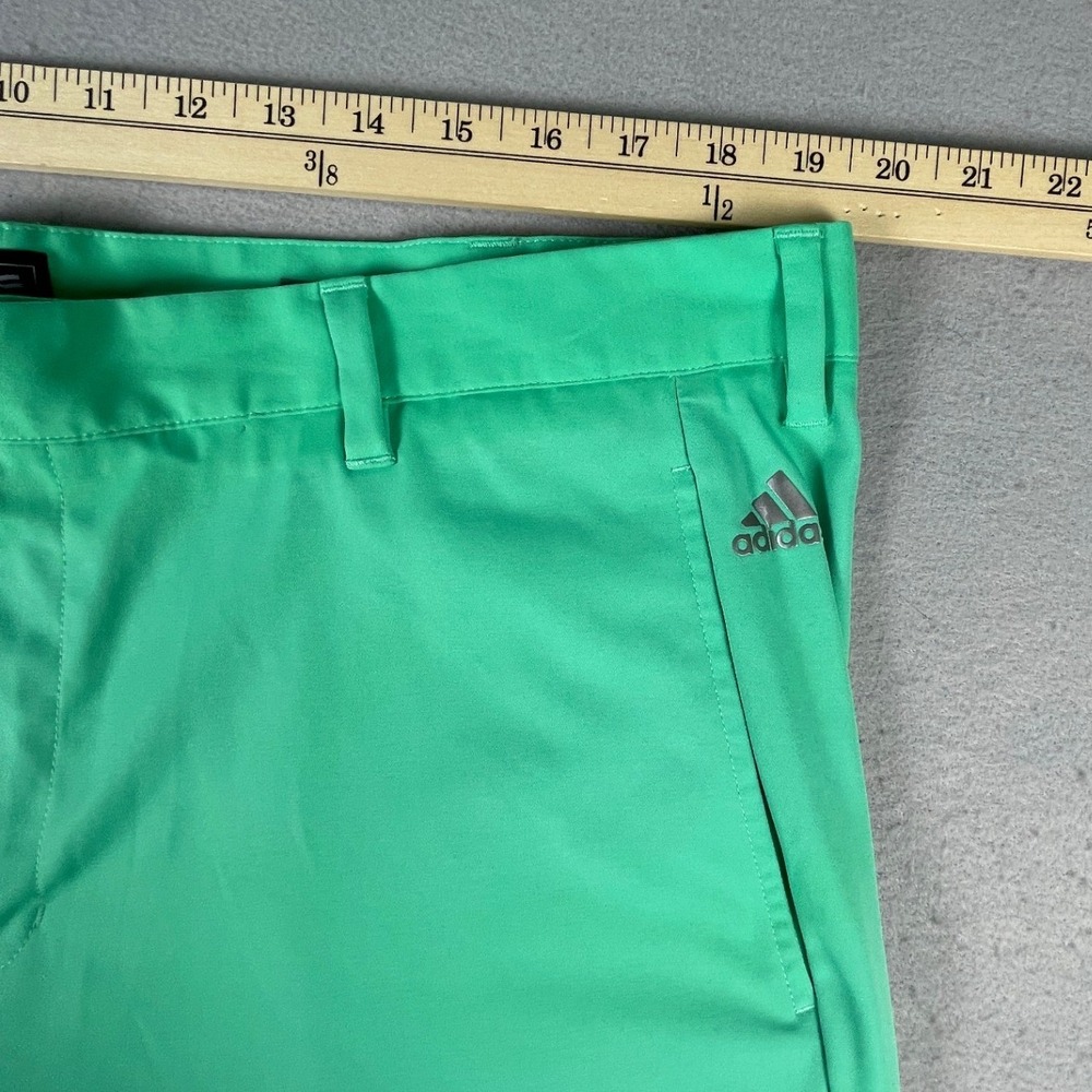 Adidas Golf Shorts Men 38 Green Flat Front Performance Activewear Athletic - Picture 5 of 10
